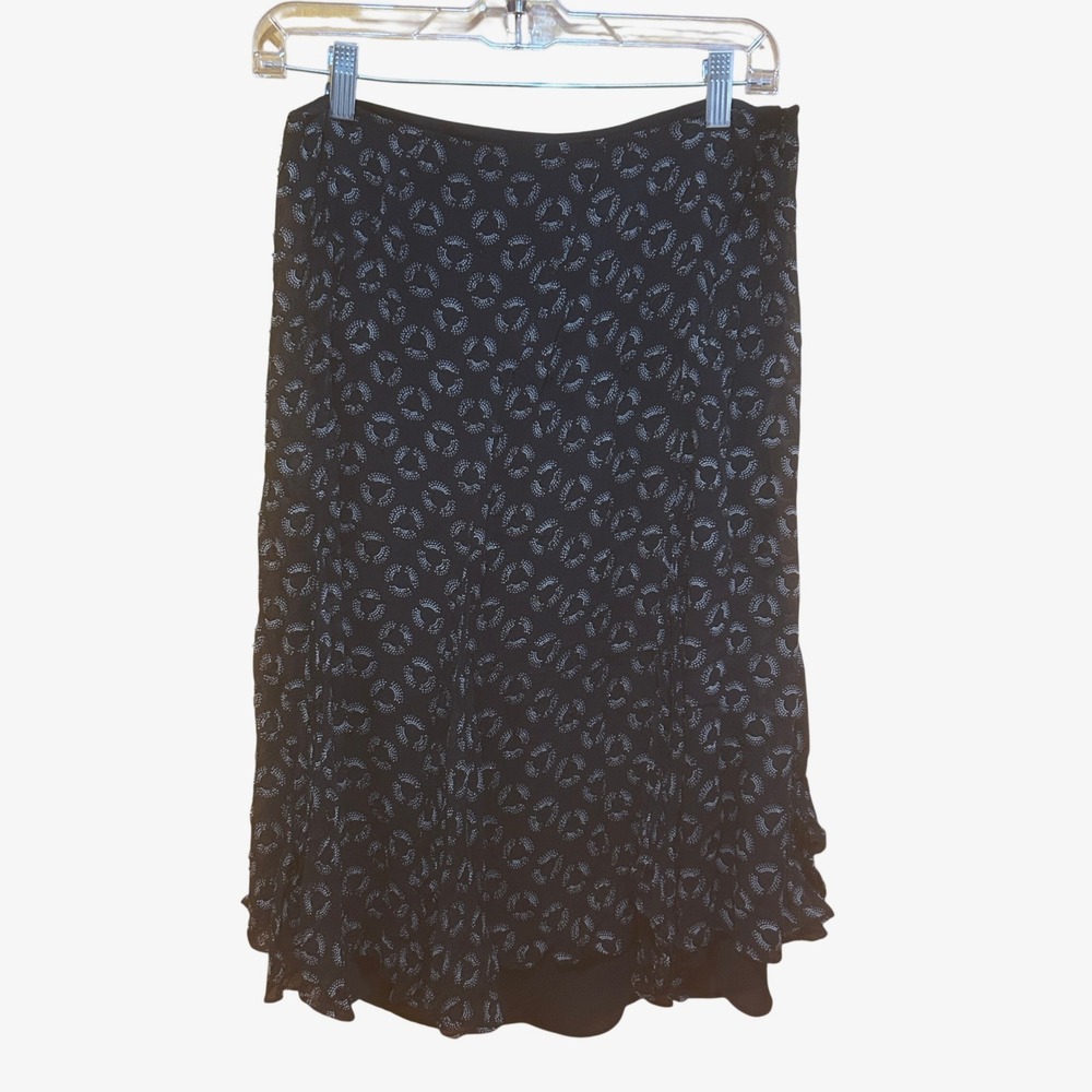 ECI Skirt Womens Size 8‎ Black Silk Midi Beaded *Read Fairy Grunge Whimsigoth